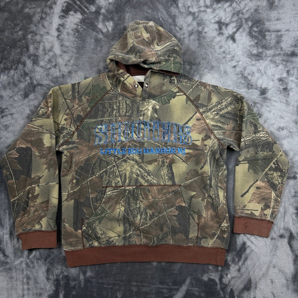 Trail Crest Hoodie Mens Large Green Camo Shooters Little Egg Harbor NJ Pullover